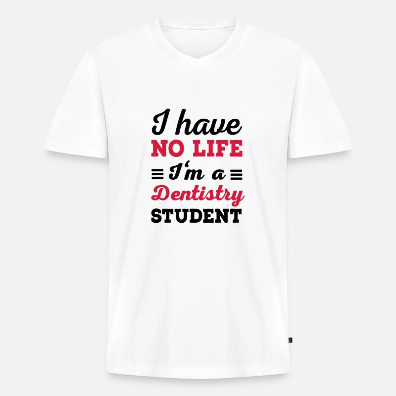 Zahnarzt - Männer Premium Bio T-Shirt mit V-Ausschnitt - Weiß