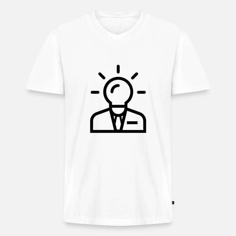 Geschäftsidee - Männer Premium Bio T-Shirt mit V-Ausschnitt - Weiß