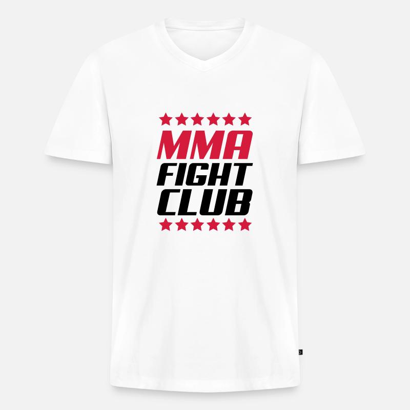 mma02 - Männer Premium Bio T-Shirt mit V-Ausschnitt - Weiß