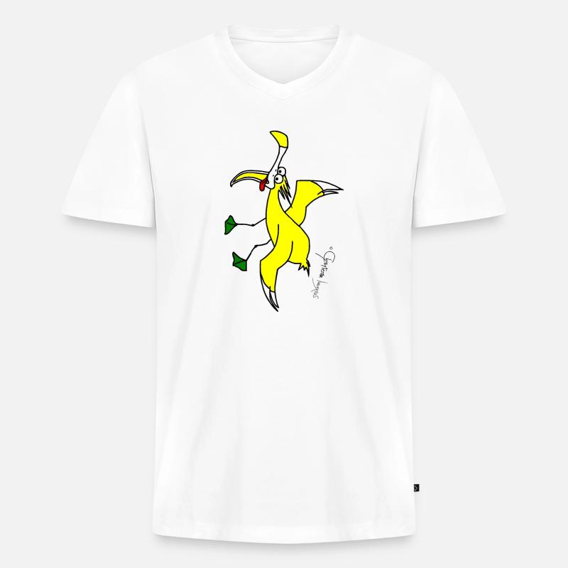 Kreischmöwe - Larus Vocifer - Männer Premium Bio T-Shirt mit V-Ausschnitt - Weiß