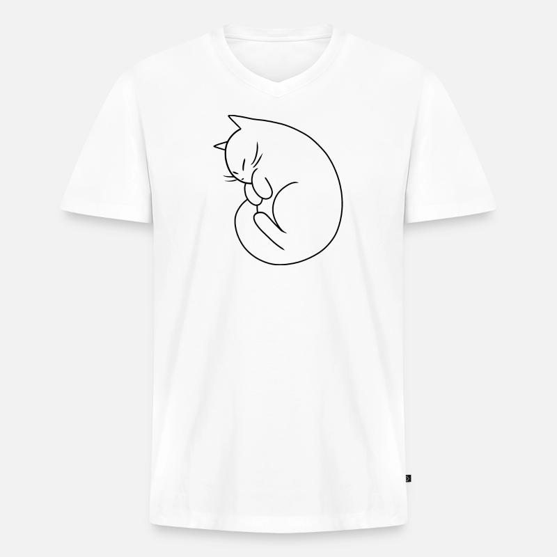 Schlafendes Böhnchen - Männer Premium Bio T-Shirt mit V-Ausschnitt - Weiß