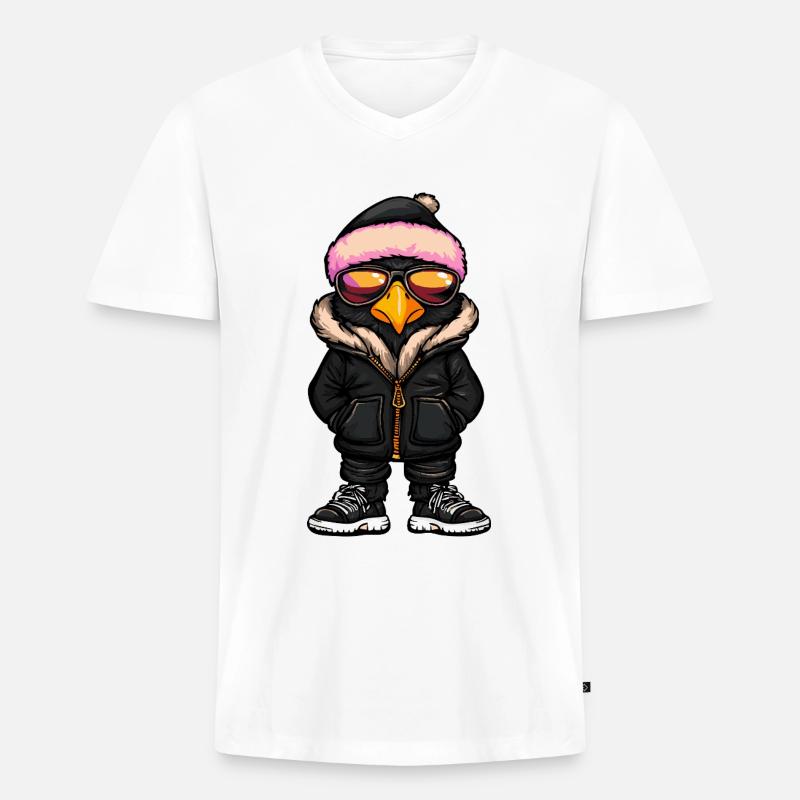 Harpyie Vogel Cool Comic - Männer Premium Bio T-Shirt mit V-Ausschnitt - Weiß