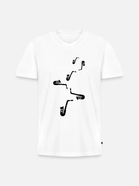 Trompete Symbol - Männer Premium Bio T-Shirt mit V-Ausschnitt - Weiß