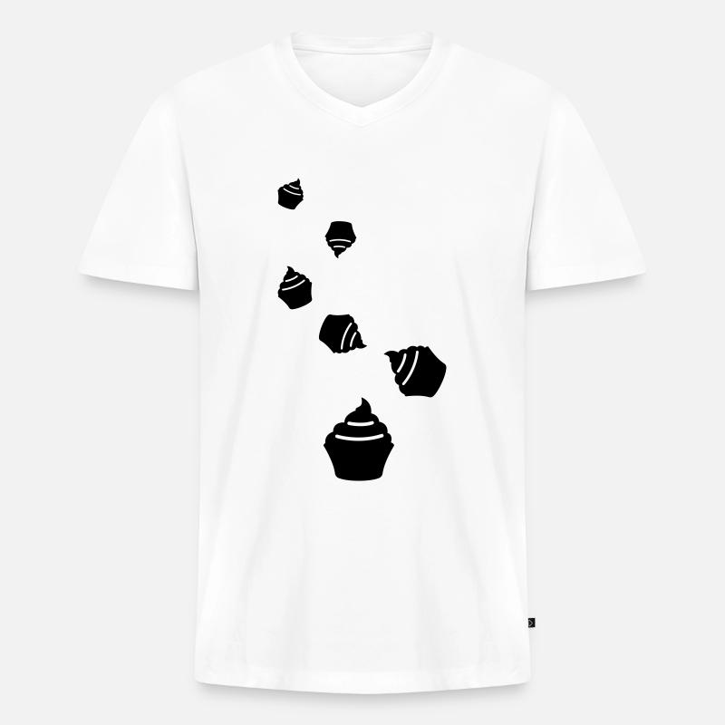 Muffin Silhouette icon - Männer Premium Bio T-Shirt mit V-Ausschnitt - Weiß