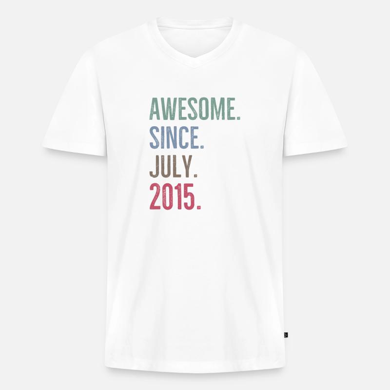 Awesome seit Juli 2015 - Männer Premium Bio T-Shirt mit V-Ausschnitt - Weiß