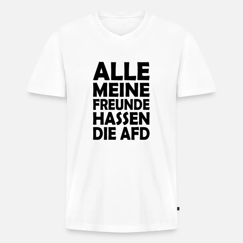 afd - Männer Premium Bio T-Shirt mit V-Ausschnitt - Weiß
