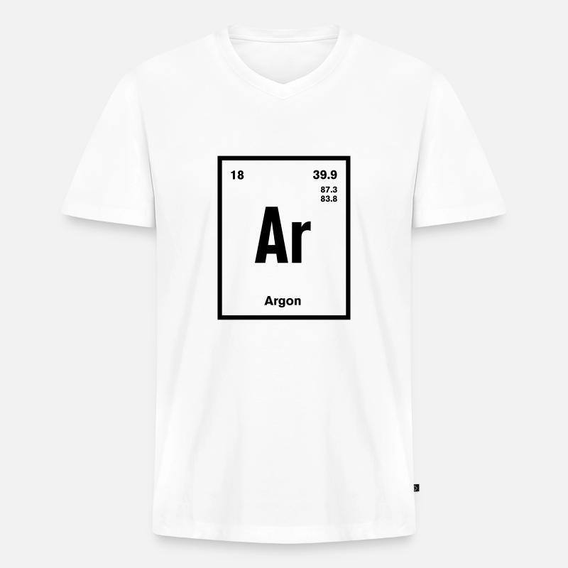 Argon Element im Periodensystem - Männer Premium Bio T-Shirt mit V-Ausschnitt - Weiß