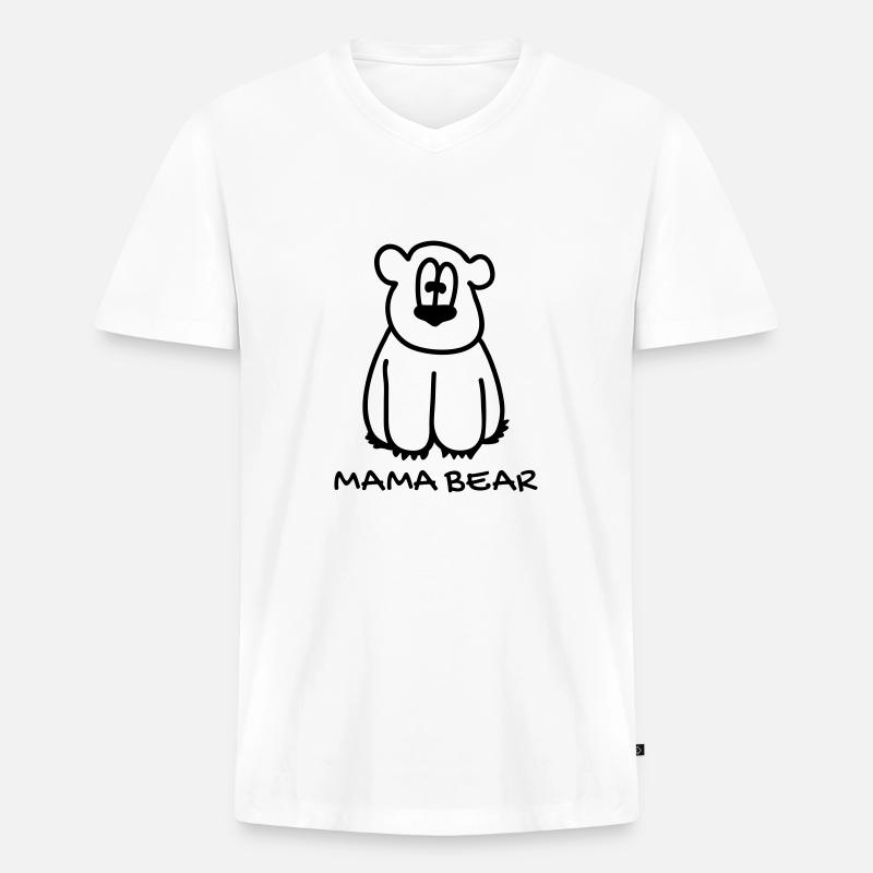 Mama bear - Männer Premium Bio T-Shirt mit V-Ausschnitt - Weiß