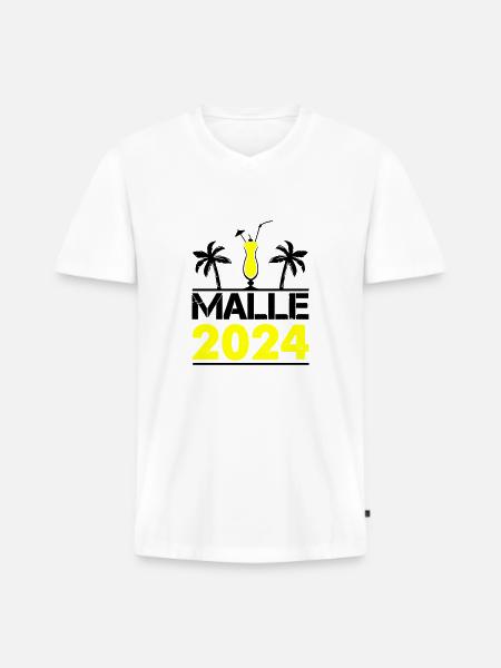 malle 2024 - Men's Premium Organic T-shirt with V-neck - white