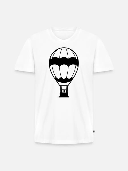 Luftballon - Männer Premium Bio T-Shirt mit V-Ausschnitt - Weiß