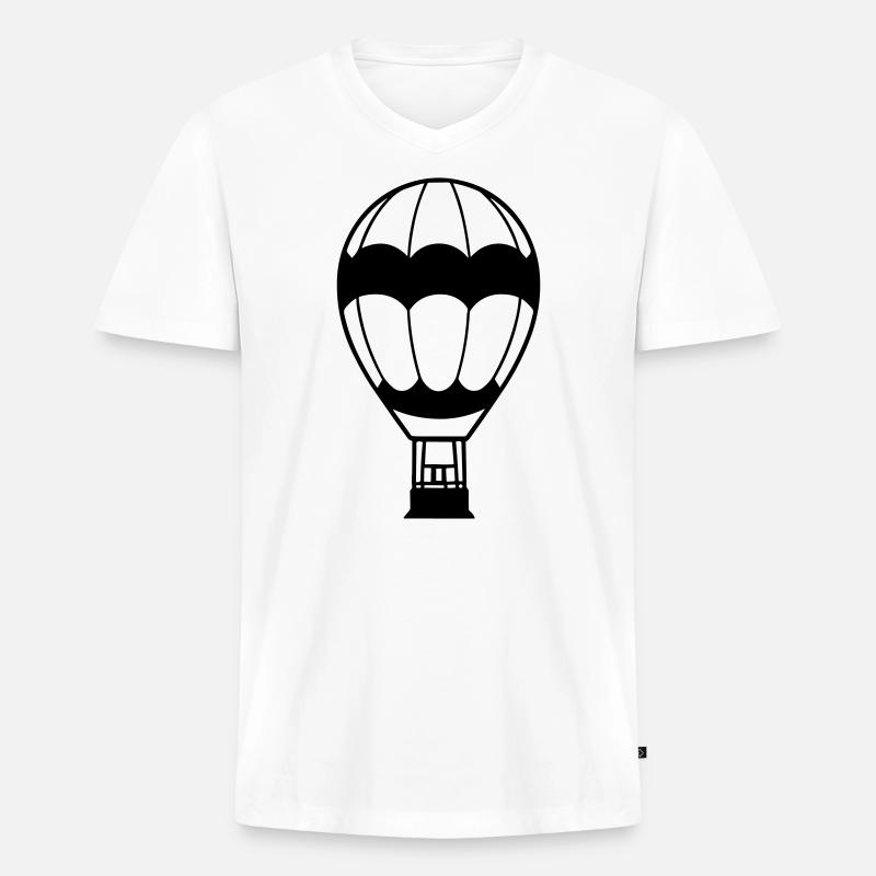 Luftballon - Männer Premium Bio T-Shirt mit V-Ausschnitt - Weiß