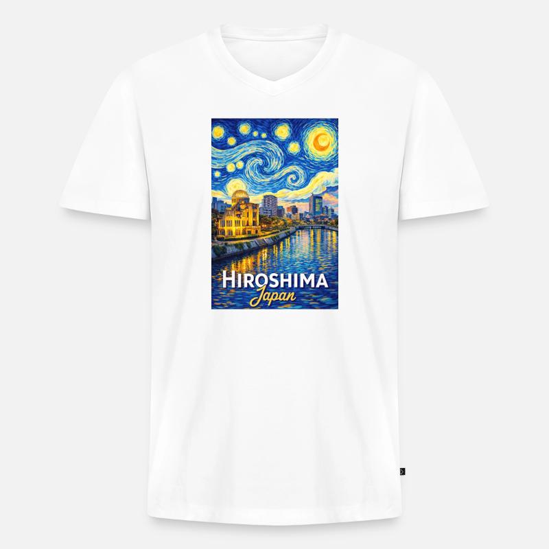 Hiroshima, Japan - Männer Premium Bio T-Shirt mit V-Ausschnitt - Weiß