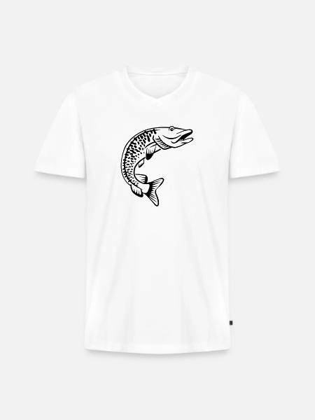 pike - Men's Premium Organic T-shirt with V-neck - white