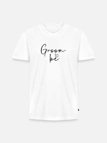 Groom to be - Männer Premium Bio T-Shirt mit V-Ausschnitt - Weiß