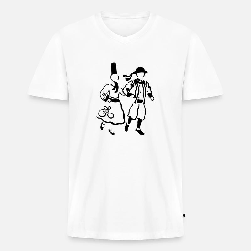 Breizh - Männer Premium Bio T-Shirt mit V-Ausschnitt - Weiß