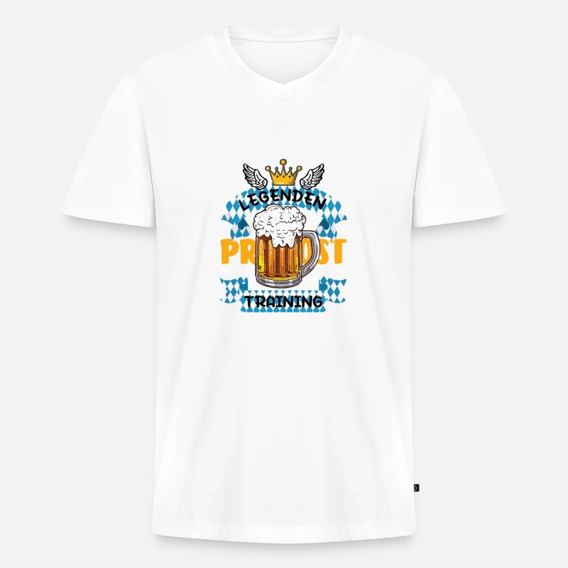 Legenden Training - Männer Premium Bio T-Shirt mit V-Ausschnitt - Weiß