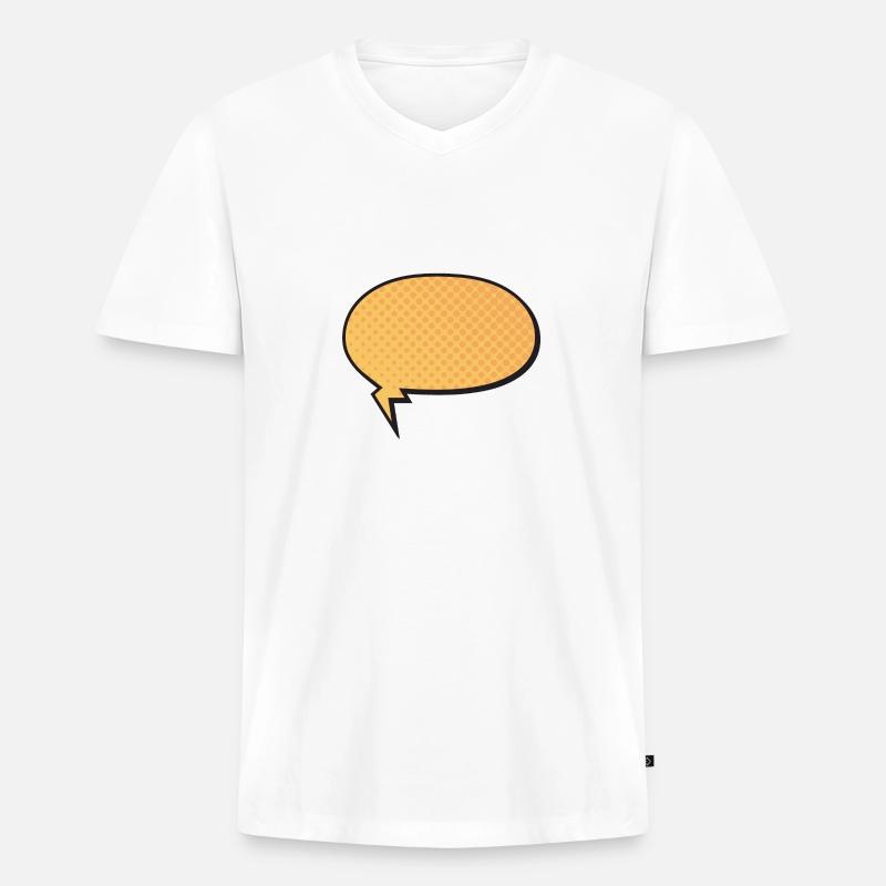 sprechblase rund geschenkidee - Männer Premium Bio T-Shirt mit V-Ausschnitt - Weiß