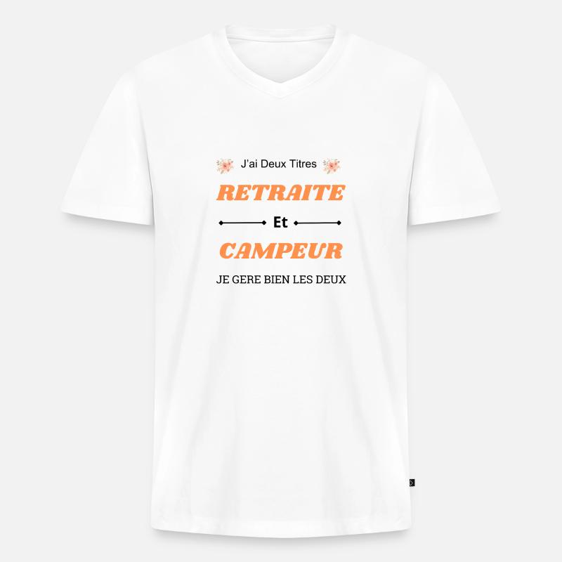 Ich habe zwei Titel - Männer Premium Bio T-Shirt mit V-Ausschnitt - Weiß