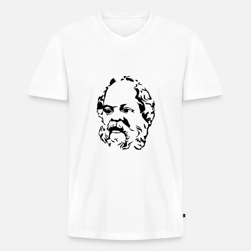 Philosophie - Männer Premium Bio T-Shirt mit V-Ausschnitt - Weiß