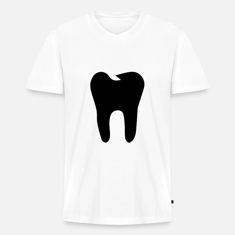 Zahn icon symbol - Männer Premium Bio T-Shirt mit V-Ausschnitt - Weiß