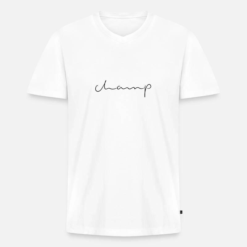 Champ - Maglietta ecologica premium da uomo con scollo a V - bianco