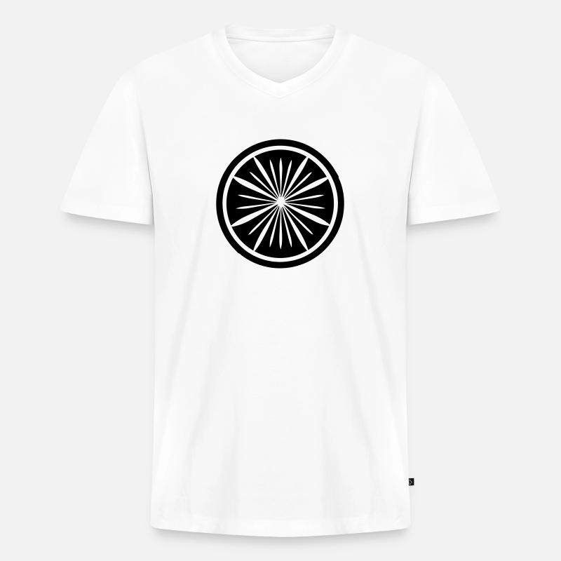 Zitrone - Männer Premium Bio T-Shirt mit V-Ausschnitt - Weiß