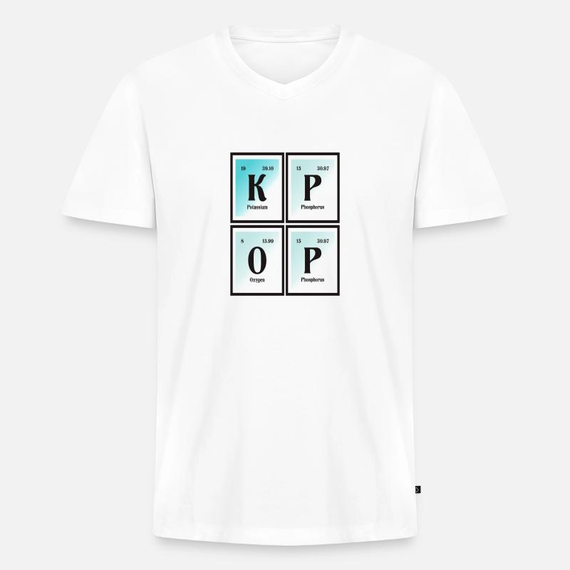 K-Pop | Periodensystem der Elemente - Männer Premium Bio T-Shirt mit V-Ausschnitt - Weiß