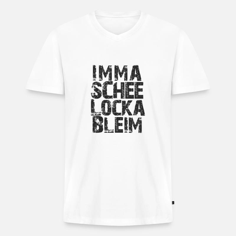 imma schee locka bleim - Männer Premium Bio T-Shirt mit V-Ausschnitt - Weiß
