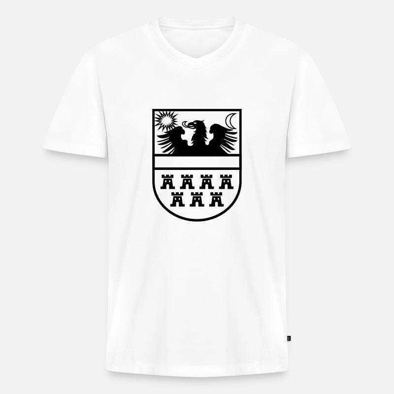 Wappen Siebenbürgen einfarbig - Männer Premium Bio T-Shirt mit V-Ausschnitt - Weiß