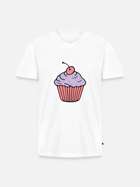 Cupcake - Men's Premium Organic T-shirt with V-neck - white