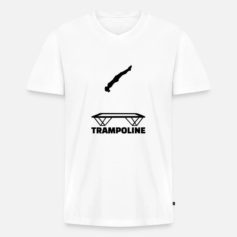 Trampolin - Männer Premium Bio T-Shirt mit V-Ausschnitt - Weiß