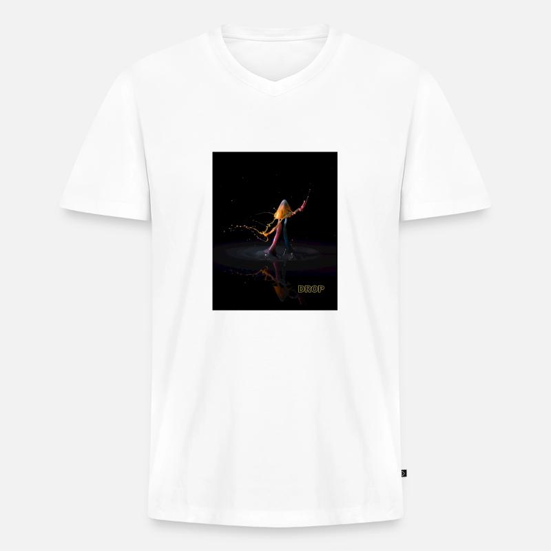 drop - Männer Premium Bio T-Shirt mit V-Ausschnitt - Weiß