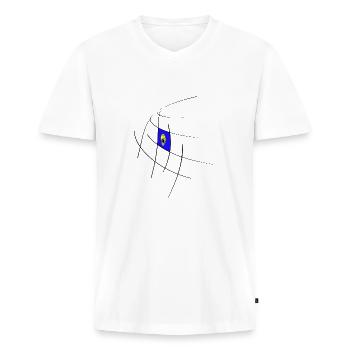 Grafik shirt - Männer Premium Bio T-Shirt mit V-Ausschnitt - Weiß - Vorne - Nico (187cm)
