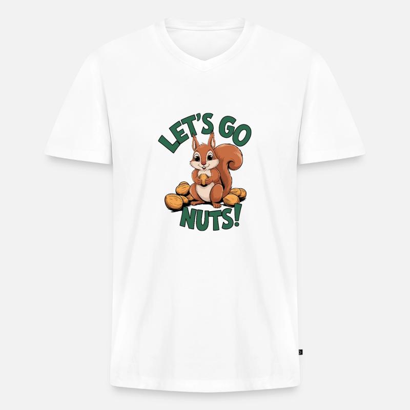 Let's Go Nuts! - Männer Premium Bio T-Shirt mit V-Ausschnitt - Weiß