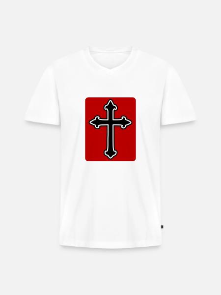 Cross symbol - Men's Premium Organic T-shirt with V-neck - white