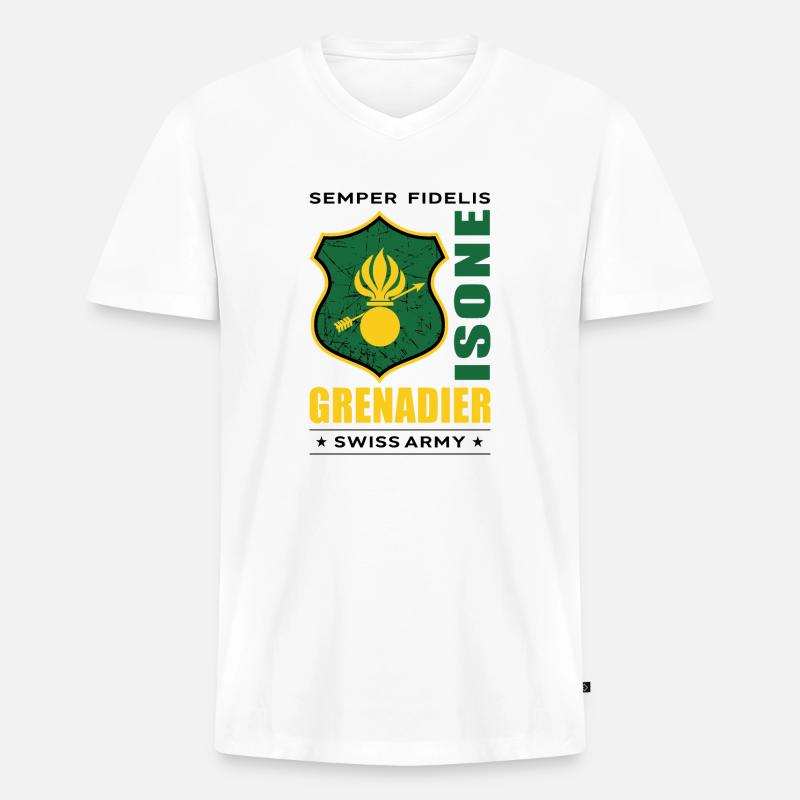 Grenadier - Männer Premium Bio T-Shirt mit V-Ausschnitt - Weiß