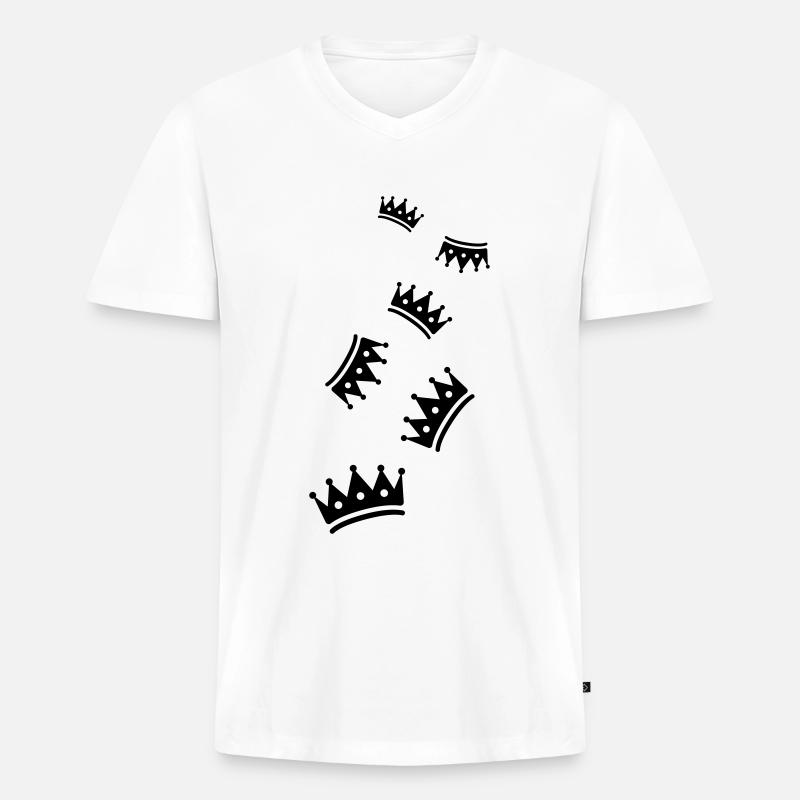 Krone Symbol icon - Männer Premium Bio T-Shirt mit V-Ausschnitt - Weiß
