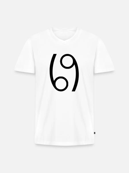 69 Posizione 60 Posizione Posizione Sesso Kamasutra Sesso - Maglietta ecologica premium da uomo con scollo a V - bianco