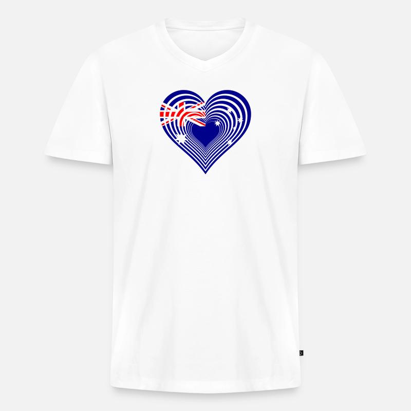 Australien - Australia - Männer Premium Bio T-Shirt mit V-Ausschnitt - Weiß