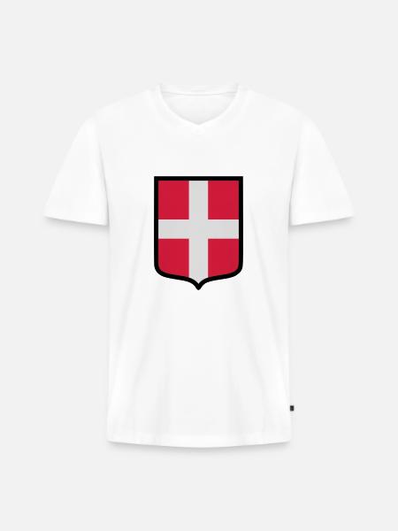 Blason Savoie (K) - T-shirt encolure en V Premium bio Homme - blanc