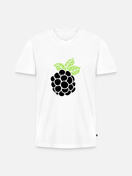 blackberry - Men's Premium Organic T-shirt with V-neck - white