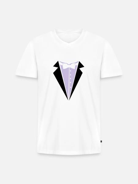 Groom - Men's Premium Organic T-shirt with V-neck - white