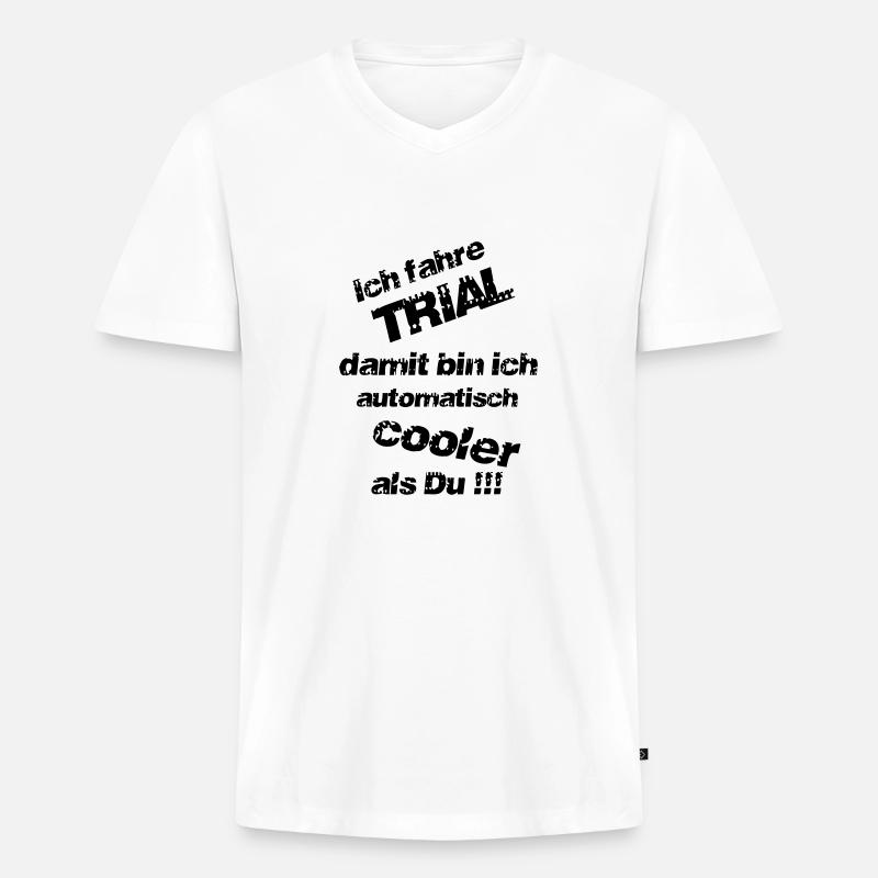 Cooler als Du - Männer Premium Bio T-Shirt mit V-Ausschnitt - Weiß