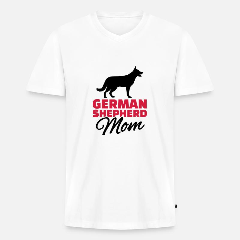 Schäferhund - Männer Premium Bio T-Shirt mit V-Ausschnitt - Weiß