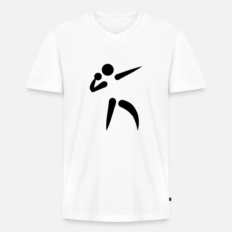 Kugelstoßen - Männer Premium Bio T-Shirt mit V-Ausschnitt - Weiß
