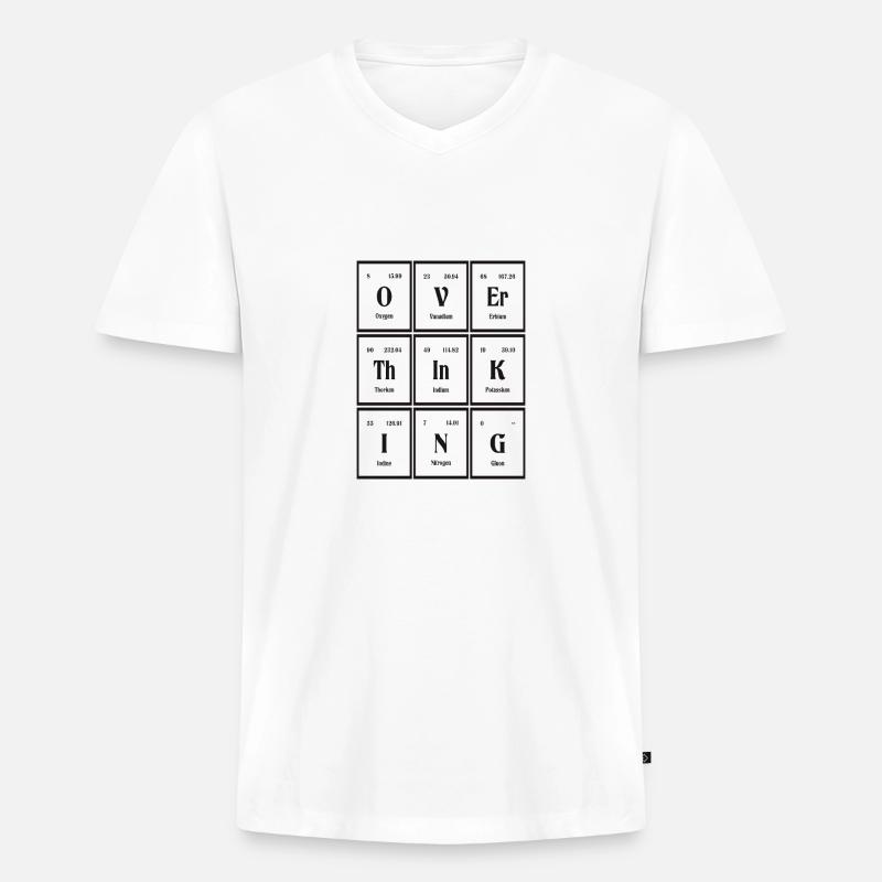 Überdenken | Periodensystem der Elemente - Männer Premium Bio T-Shirt mit V-Ausschnitt - Weiß