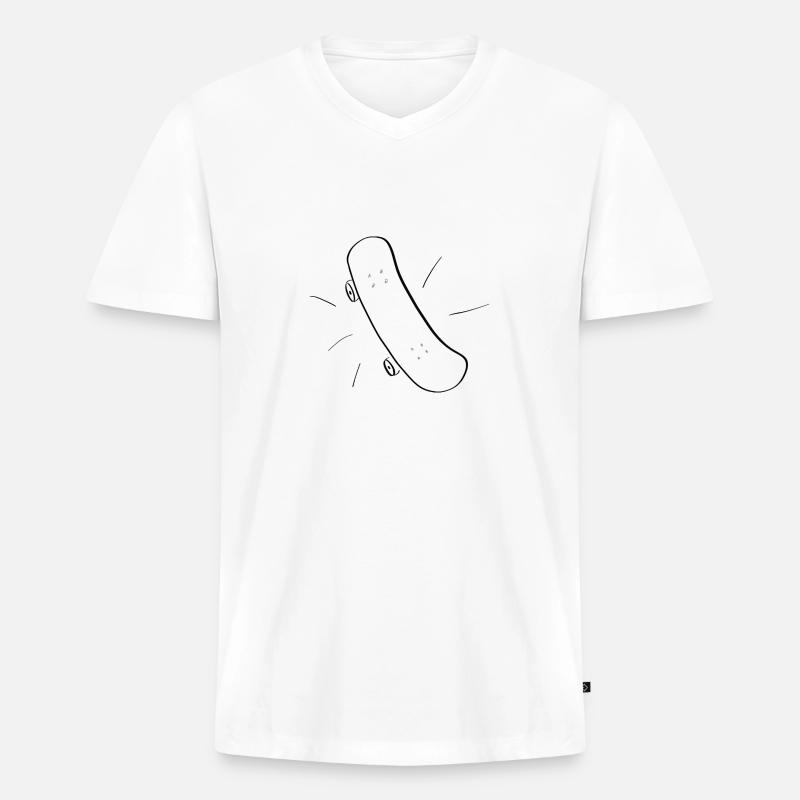 Skateboard Deck - Männer Premium Bio T-Shirt mit V-Ausschnitt - Weiß