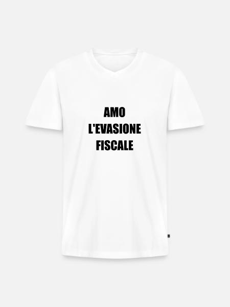I love tax evasion - Men's Premium Organic T-shirt with V-neck - white
