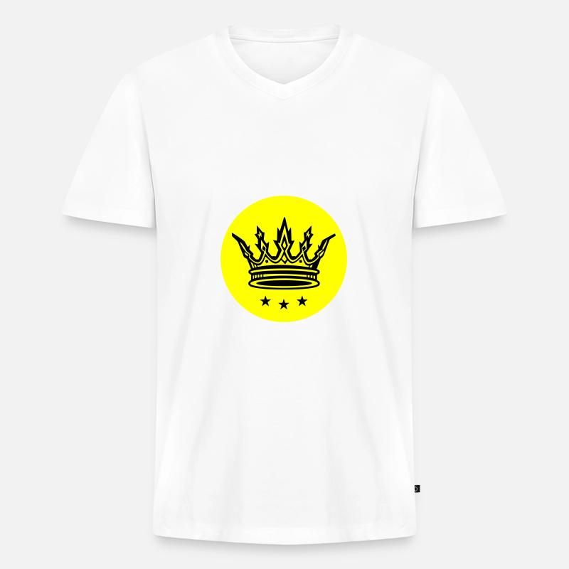 Krone - Männer Premium Bio T-Shirt mit V-Ausschnitt - undefined