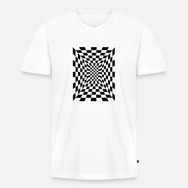 optische Illusion 17 - Männer Premium Bio T-Shirt mit V-Ausschnitt - Weiß